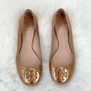 Tory Burch Gold Metallic Ballet Flats